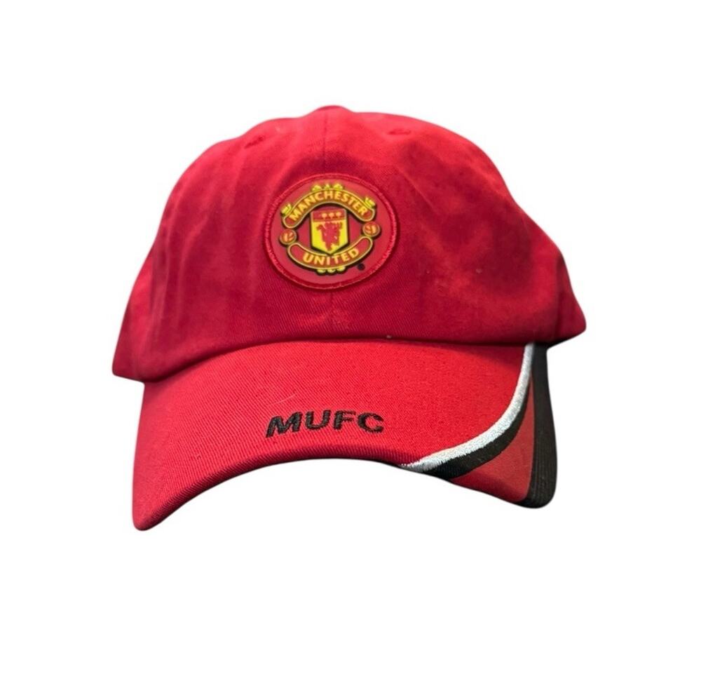 Manchester United Football Club Soccer Adjustable Sports Hat Cap Red Logo